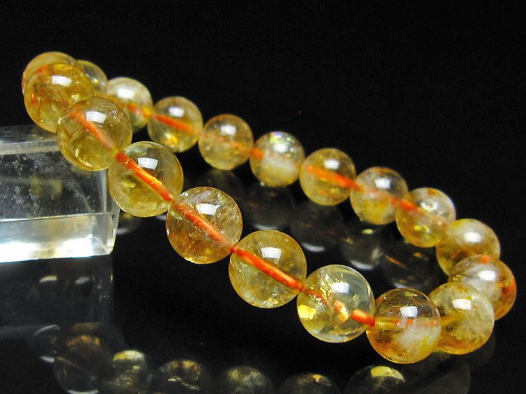 虹入り シトリン ブレスレット 10mm [t366-13936] 1枚目