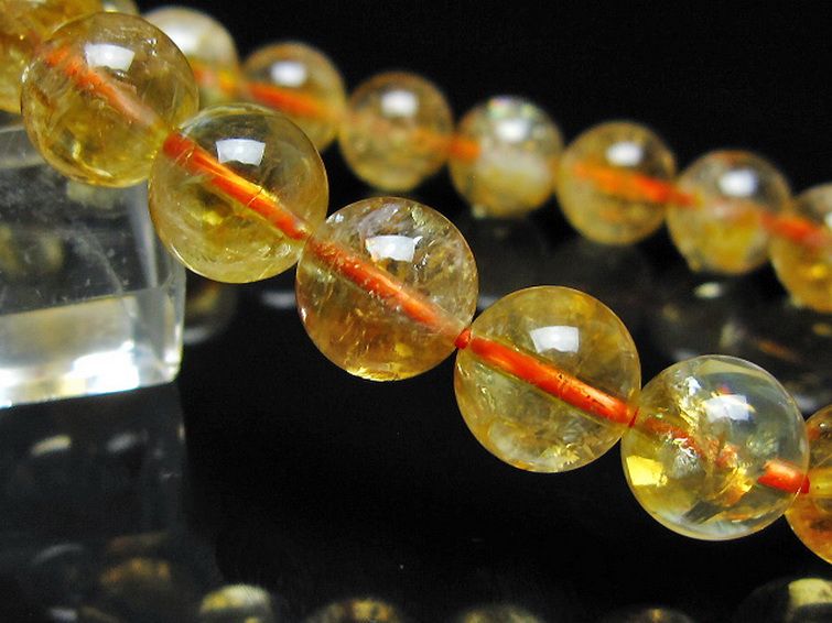 虹入り シトリン ブレスレット 10mm [t366-13936] 3枚目