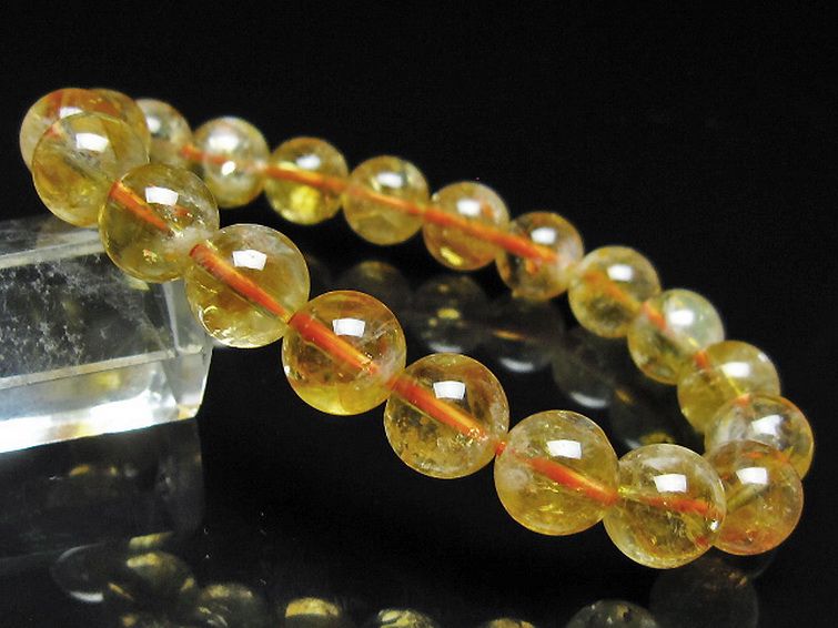 虹入り シトリン ブレスレット 10mm [t366-13937] 1枚目