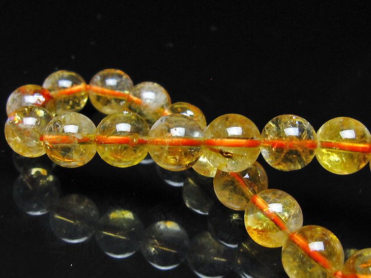 虹入り シトリン ブレスレット 9mm [t366-13940] 2枚目