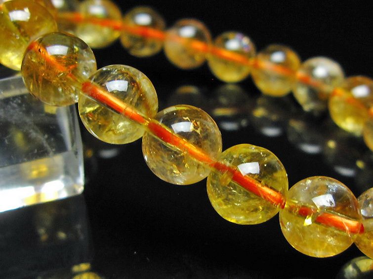 虹入り シトリン ブレスレット 9mm [t366-13940] 3枚目