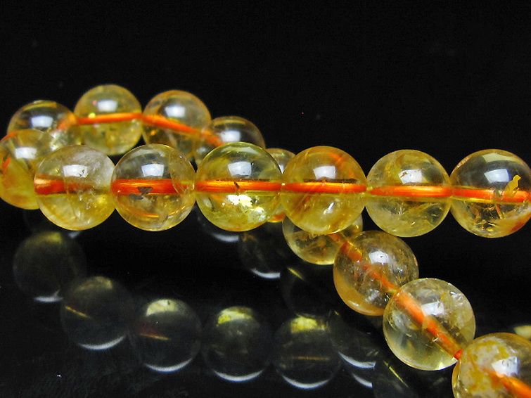 虹入り シトリン ブレスレット 9mm [t366-13945] 2枚目