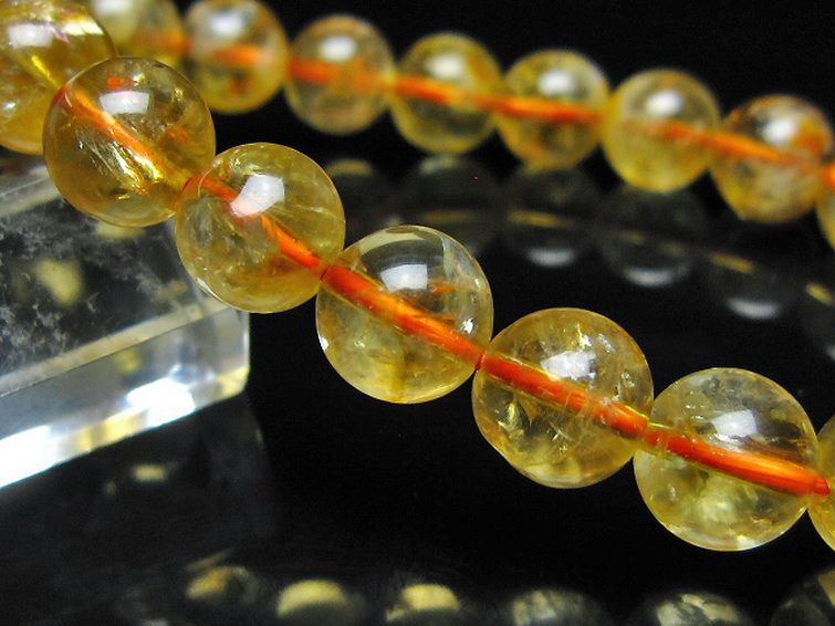 虹入り シトリン ブレスレット 9mm [t366-13945] 3枚目