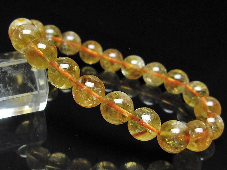 虹入り シトリン ブレスレット 9mm [t366-13946] 1枚目