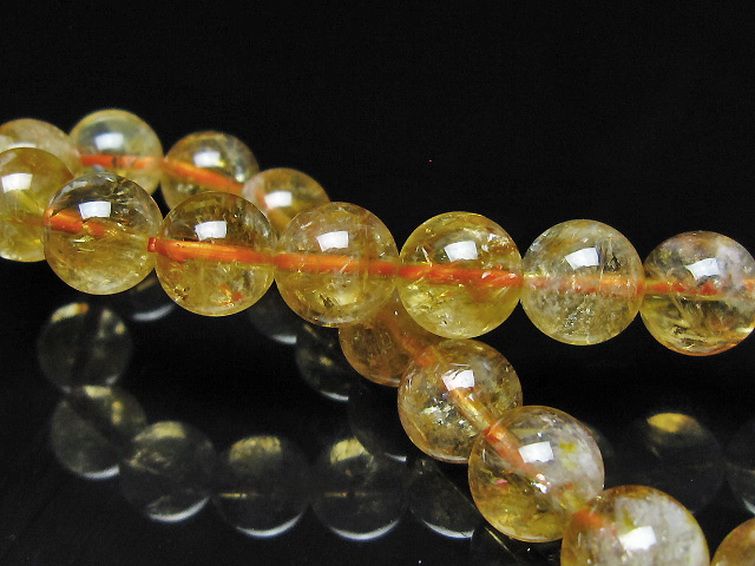 虹入り シトリン ブレスレット 9mm [t366-13946] 2枚目