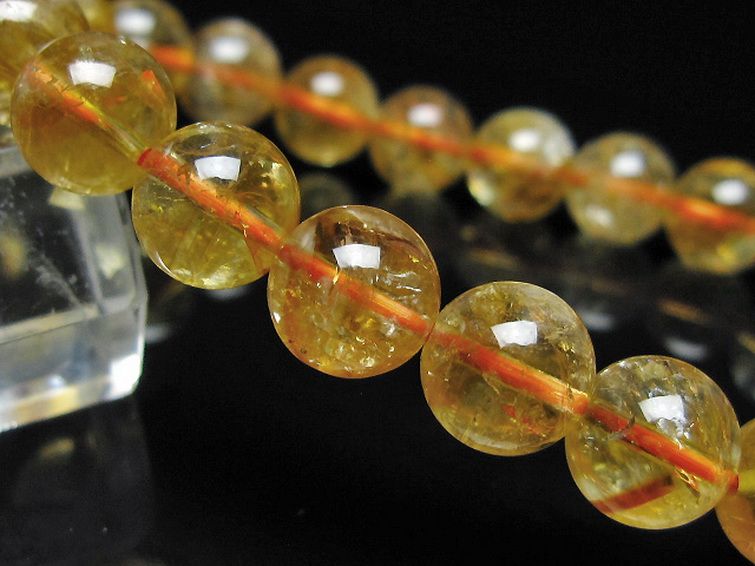 虹入り シトリン ブレスレット 9mm [t366-13946] 3枚目