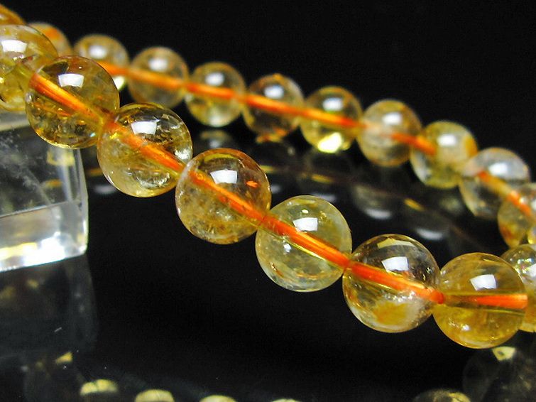 虹入り シトリン ブレスレット 9mm [t366-13951] 3枚目
