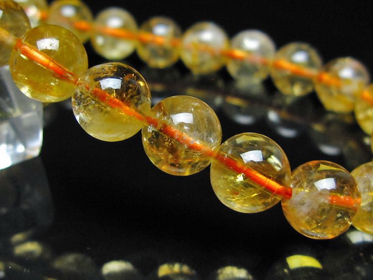 虹入り シトリン ブレスレット 9mm [t366-13953] 3枚目