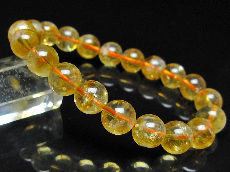 虹入り シトリン ブレスレット 9mm [t366-13954] 1枚目