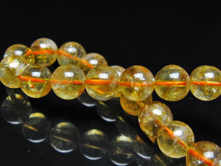 虹入り シトリン ブレスレット 9mm [t366-13954] 2枚目