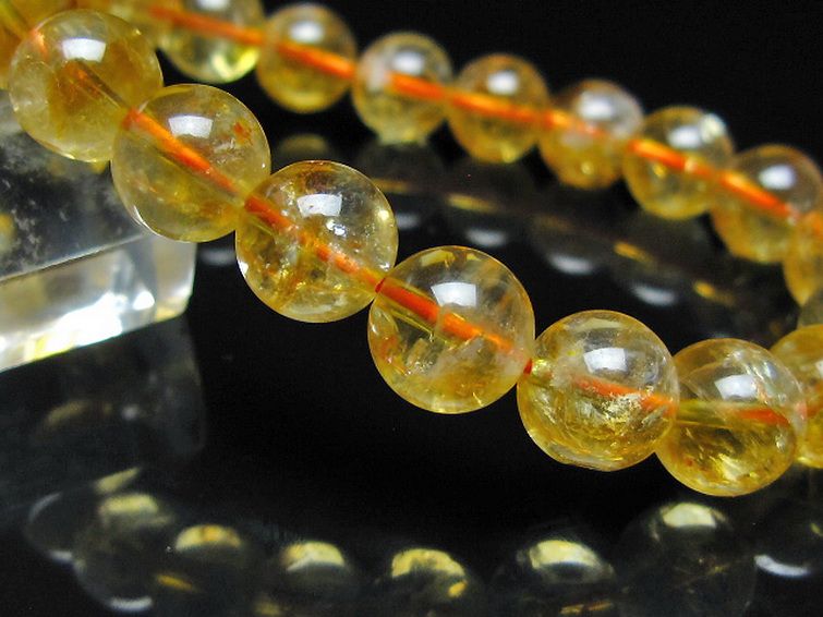 虹入り シトリン ブレスレット 9mm [t366-13954] 3枚目