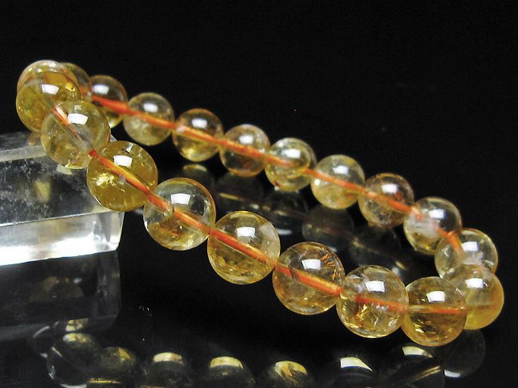虹入り シトリン ブレスレット 10mm [t366-13961] 1枚目