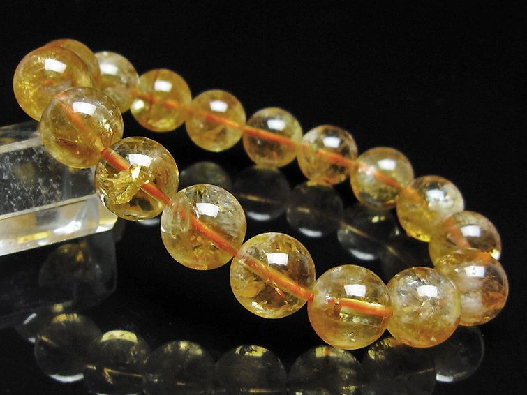 虹入り シトリン ブレスレット 12mm [t366-13968] 1枚目