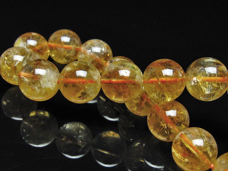 虹入り シトリン ブレスレット 12mm [t366-13968] 2枚目