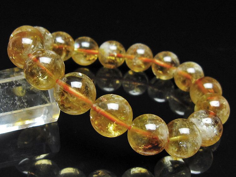 虹入り シトリン ブレスレット 12mm [t366-13970] 1枚目