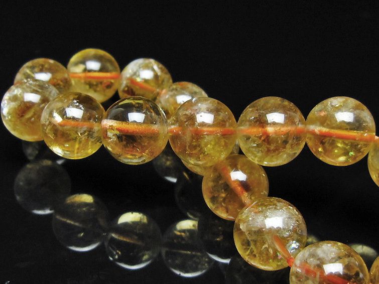 虹入り シトリン ブレスレット 12mm [t366-13970] 2枚目