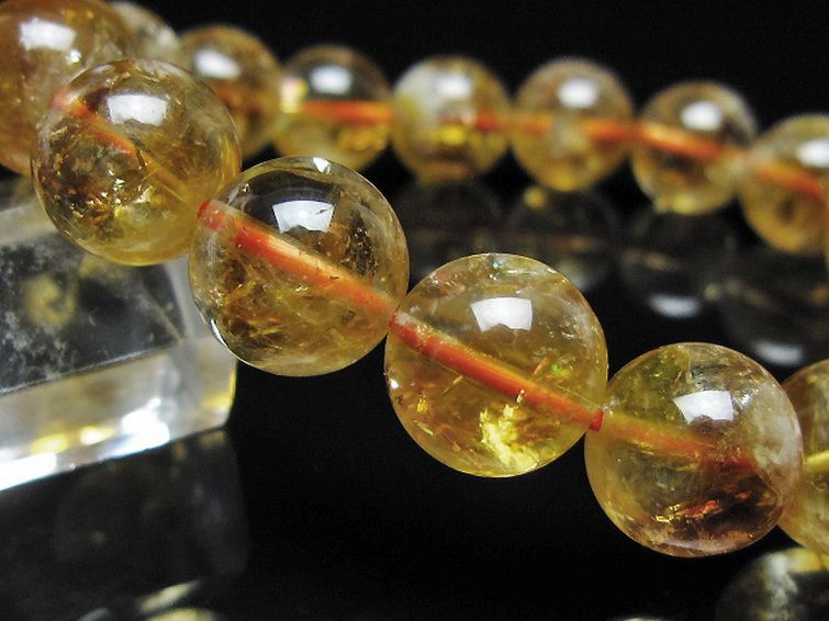 虹入り シトリン ブレスレット 12mm [t366-13970] 3枚目