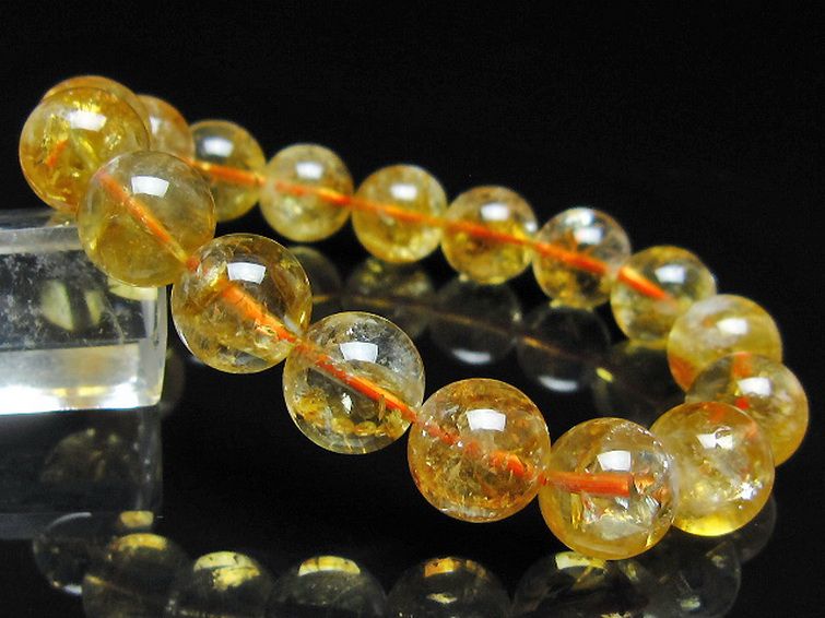 虹入り シトリン ブレスレット 12mm [t366-13971] 1枚目