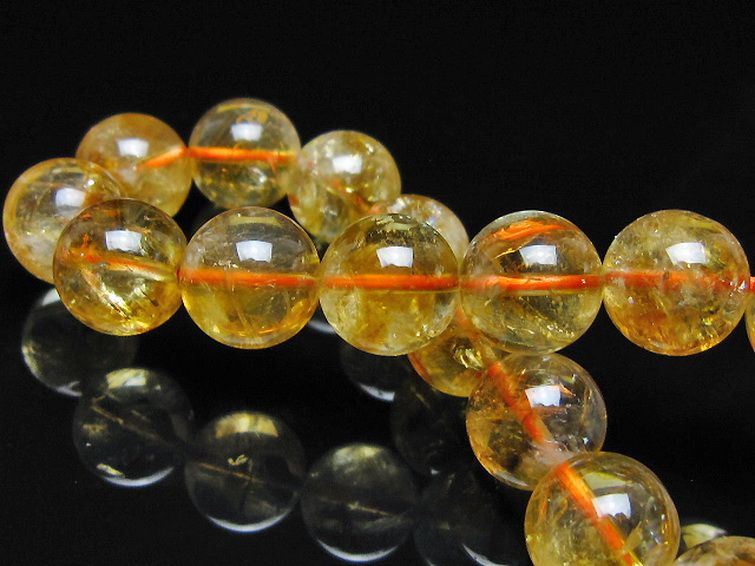 虹入り シトリン ブレスレット 12mm [t366-13971] 2枚目