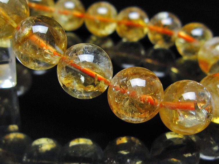 虹入り シトリン ブレスレット 12mm [t366-13971] 3枚目