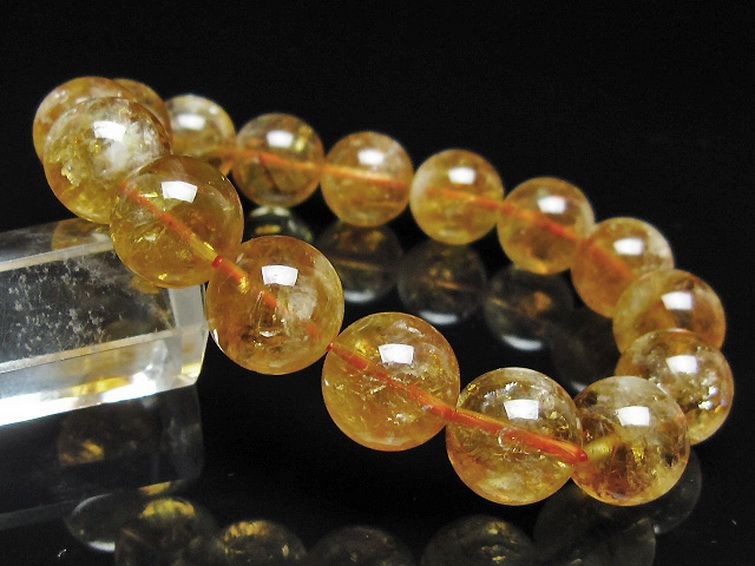 虹入り シトリン ブレスレット 13mm [t366-13974] 1枚目