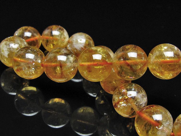 虹入り シトリン ブレスレット 13mm [t366-13974] 2枚目