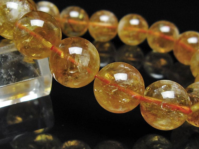 虹入り シトリン ブレスレット 13mm [t366-13974] 3枚目