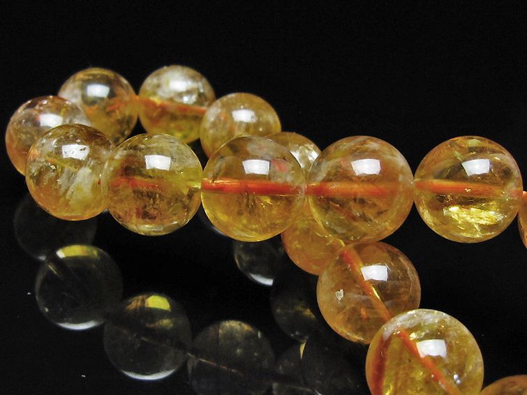 虹入り シトリン ブレスレット 13mm [t366-13976] 2枚目