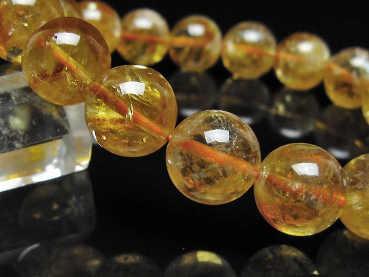 虹入り シトリン ブレスレット 13mm [t366-13976] 3枚目