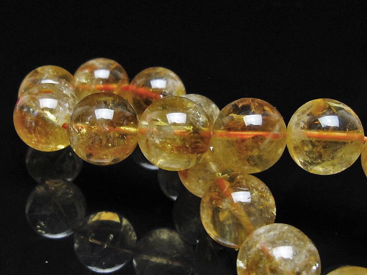 虹入り シトリン ブレスレット 13mm [t366-13980] 2枚目