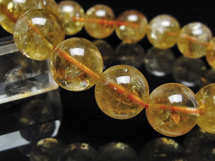 虹入り シトリン ブレスレット 13mm [t366-13980] 3枚目