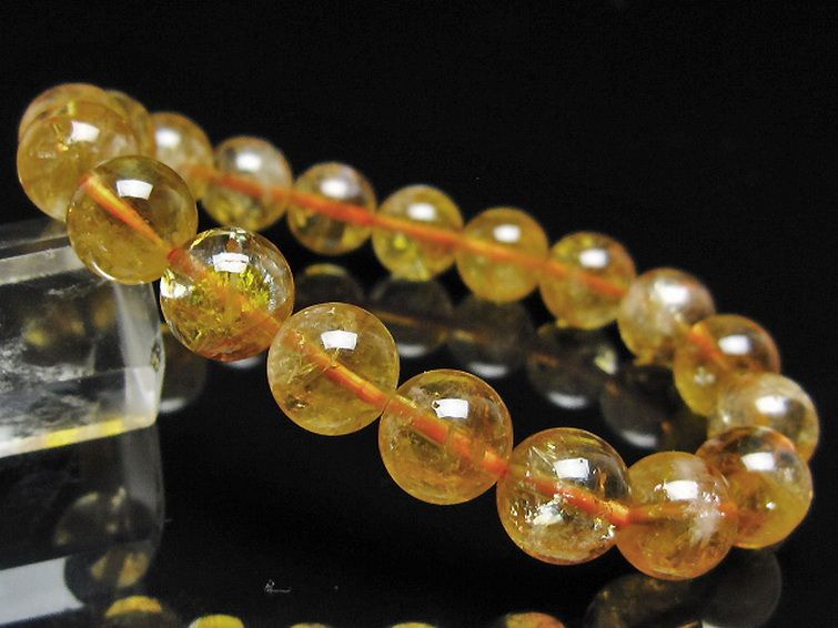 虹入り シトリン ブレスレット 10mm [t366-13982] 1枚目