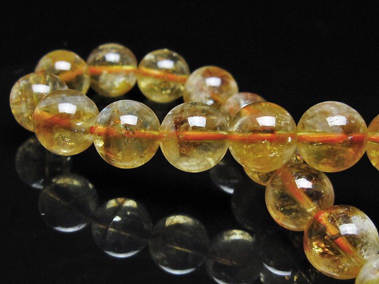 虹入り シトリン ブレスレット 10mm [t366-13985] 2枚目