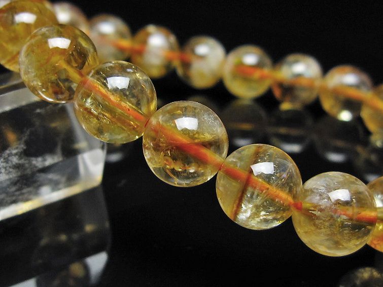 虹入り シトリン ブレスレット 10mm [t366-13985] 3枚目
