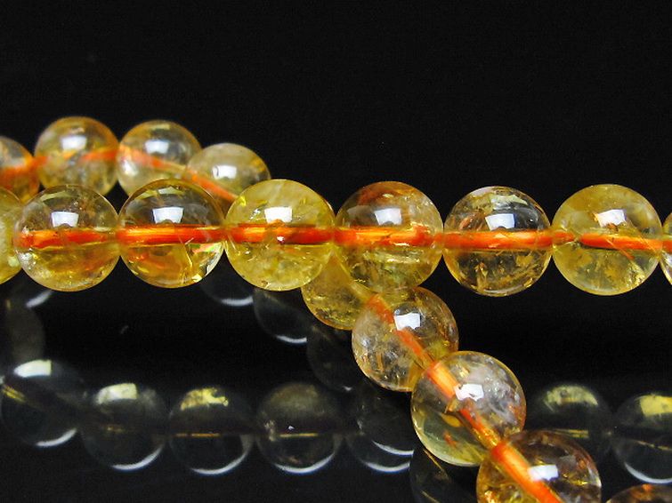 虹入り シトリン ブレスレット 9mm [t366-13987] 2枚目
