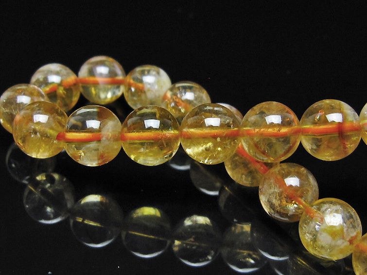 虹入り シトリン ブレスレット 9mm [t366-13988] 2枚目