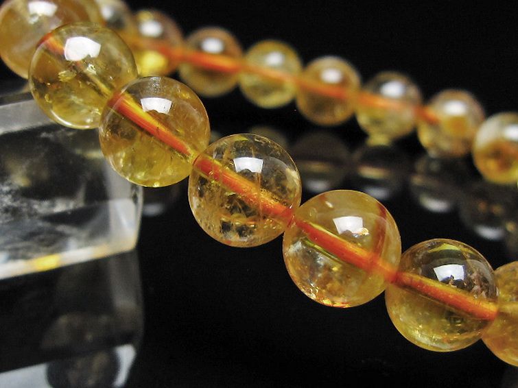 虹入り シトリン ブレスレット 9mm [t366-13988] 3枚目