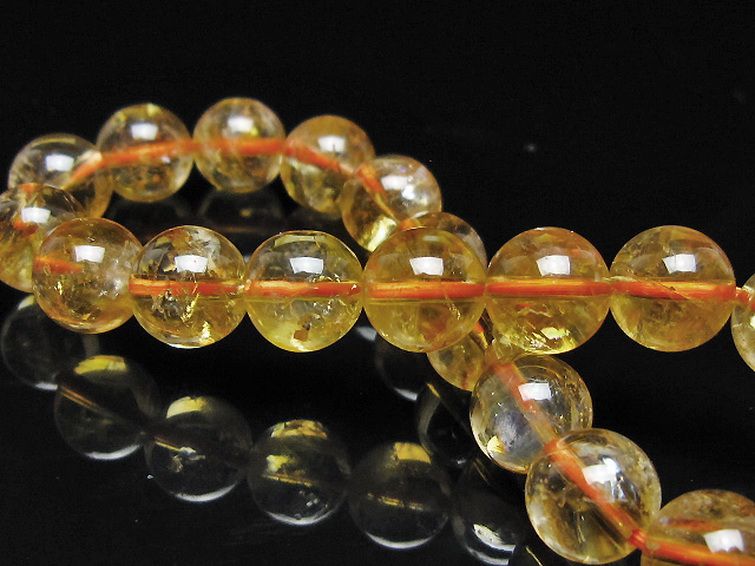 虹入り シトリン ブレスレット 9mm [t366-13989] 2枚目