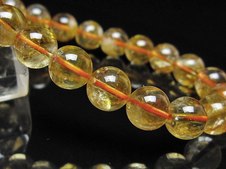 虹入り シトリン ブレスレット 9mm [t366-13989] 3枚目