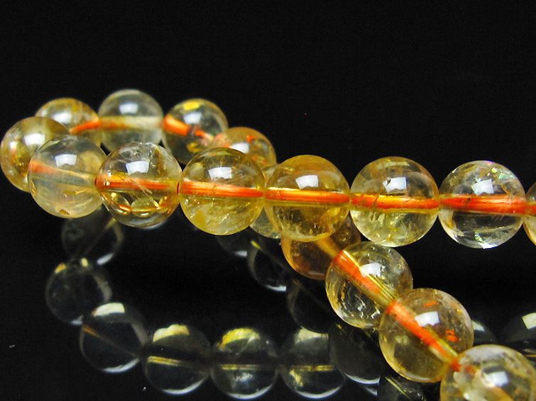 虹入り シトリン ブレスレット 8mm [t366-13994] 2枚目