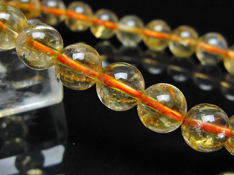 虹入り シトリン ブレスレット 8mm [t366-13994] 3枚目