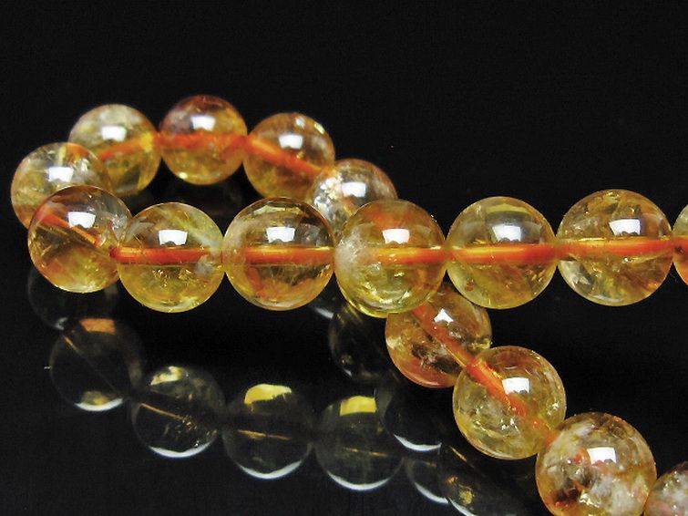 虹入り シトリン ブレスレット 9mm [t366-13996] 2枚目