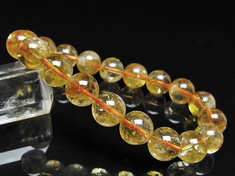 虹入り シトリン ブレスレット 10mm [t366-13998] 1枚目