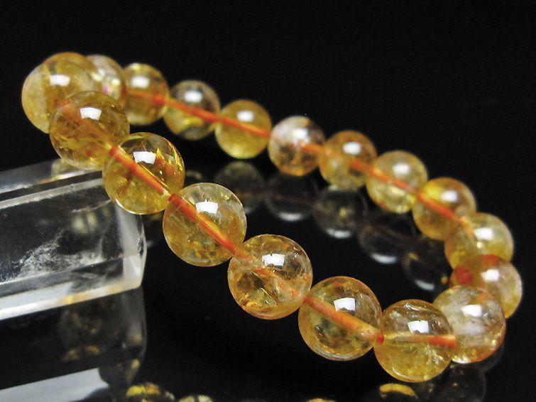 虹入り シトリン ブレスレット 10mm [t366-13999] 1枚目