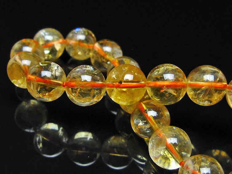 虹入り シトリン ブレスレット 10mm [t366-14001] 2枚目