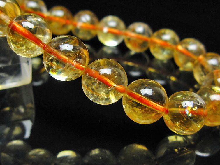 虹入り シトリン ブレスレット 10mm [t366-14001] 3枚目