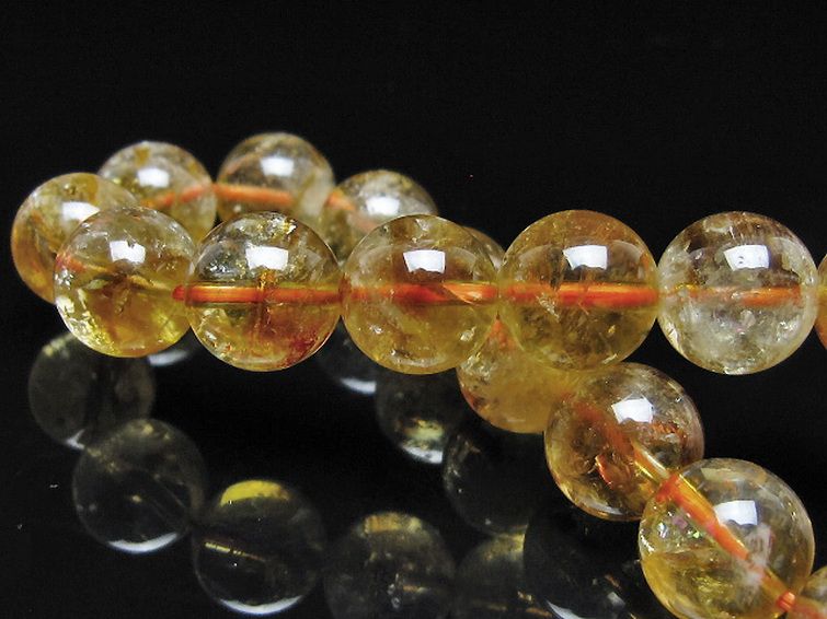 虹入り シトリン ブレスレット 11mm [t366-14002] 2枚目