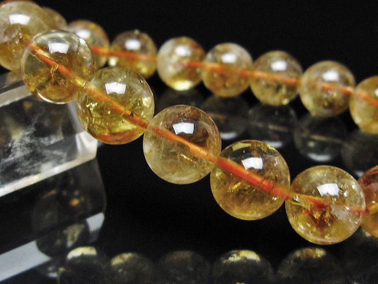 虹入り シトリン ブレスレット 11mm [t366-14002] 3枚目
