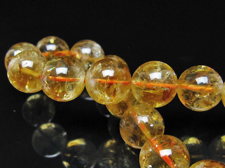 虹入り シトリン ブレスレット 13mm [t366-14003] 2枚目