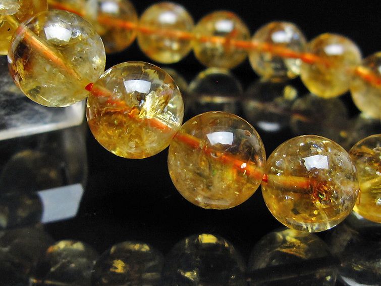 虹入り シトリン ブレスレット 13mm [t366-14003] 3枚目